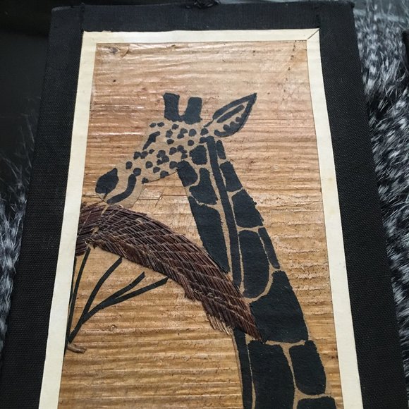 Pair of Authentic Ugandan Handmade African Banana Leaf Wall Art Rare - Picture 4 of 15